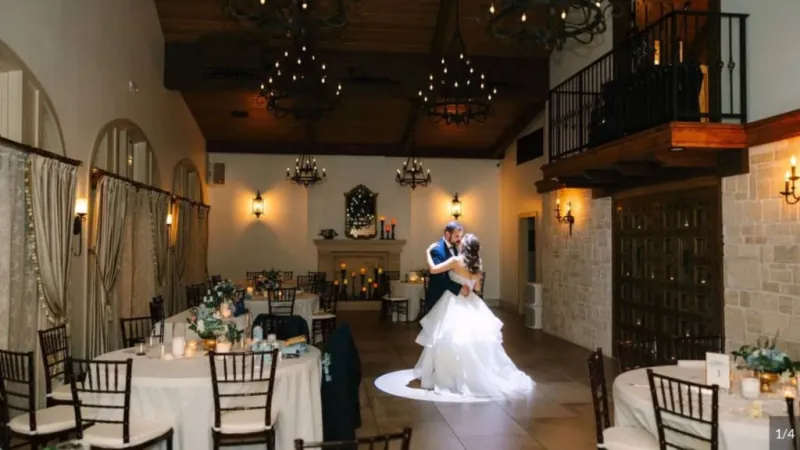 Reception and dancing in the main room at 9 Aviles wedding venue in St. Augustine