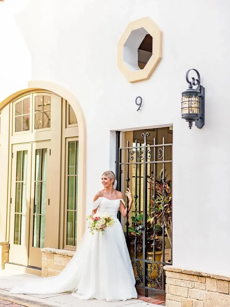 Front entrance of 9 Aviles Street wedding venue in historic downtown St. Augustine