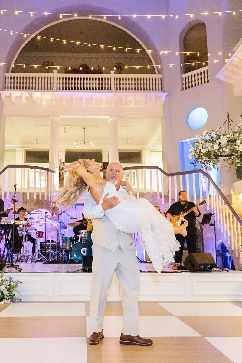 First dance at Lightner Museum with live band Be Easy performing on stage
