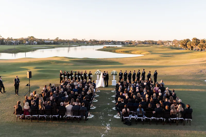 Wedding ceremony on the golf course at Sawgrass Country Club