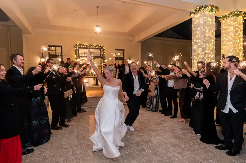 Sparkler send-off at the end of a Sawgrass Country Club wedding