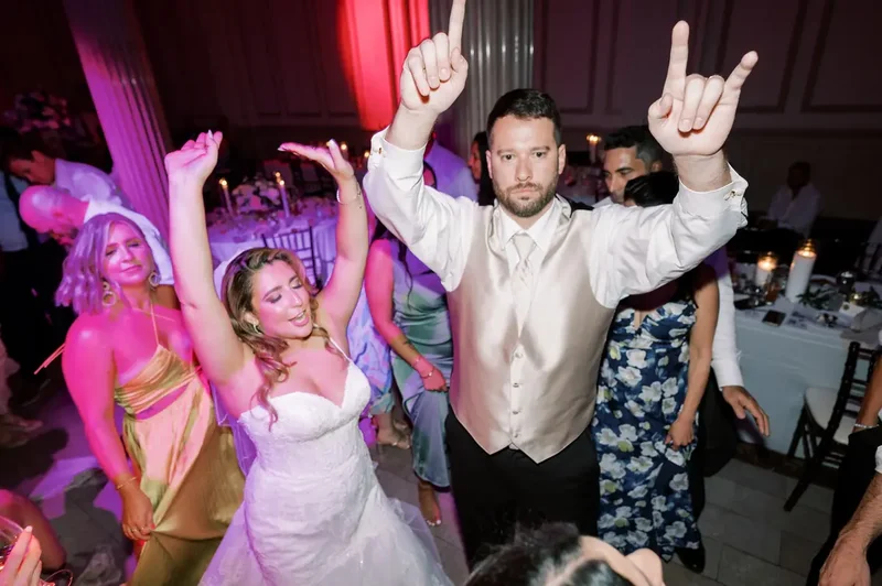 Treasury wedding reception with uplighting